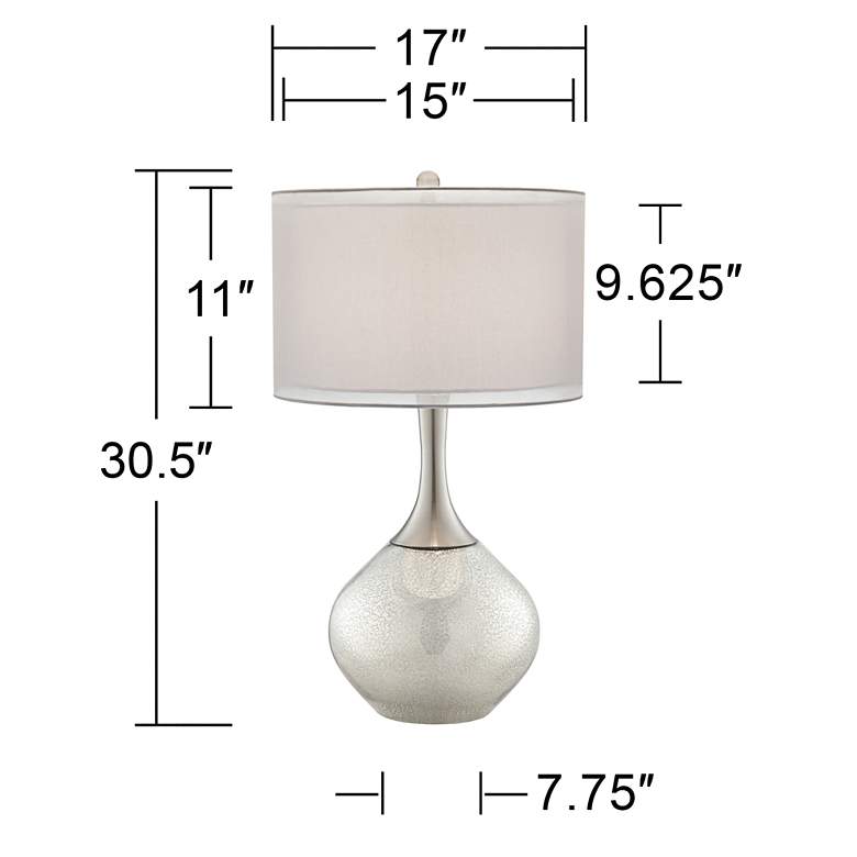 Image 7 Possini Euro Swift 30 1/2 inch Mercury Glass Table Lamp with Dimmer more views