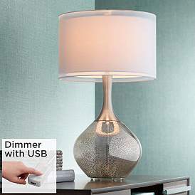 Image1 of Possini Euro Swift 30 1/2" Modern Mercury Glass Lamp with USB Dimmer