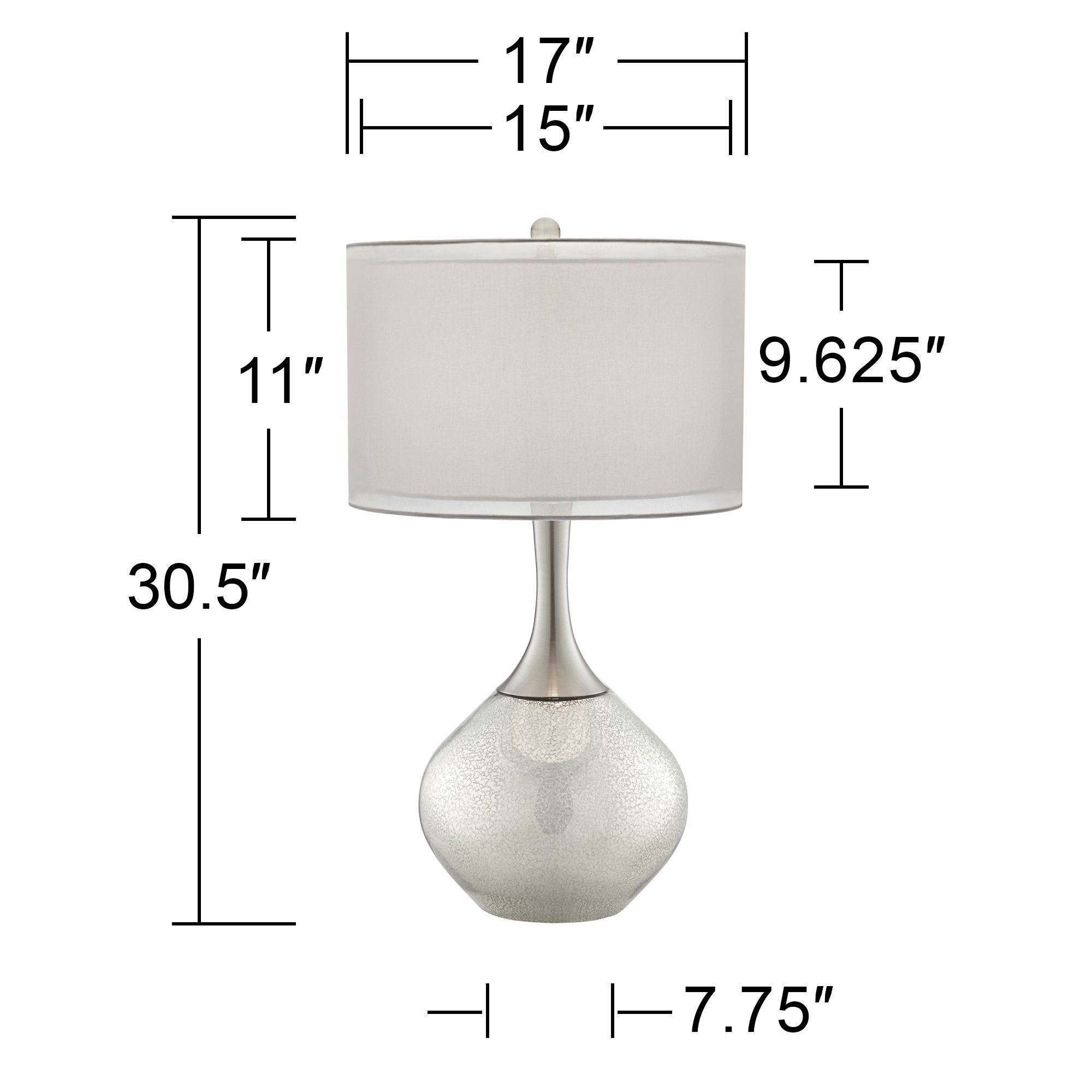 possini euro swift modern mercury glass table lamp