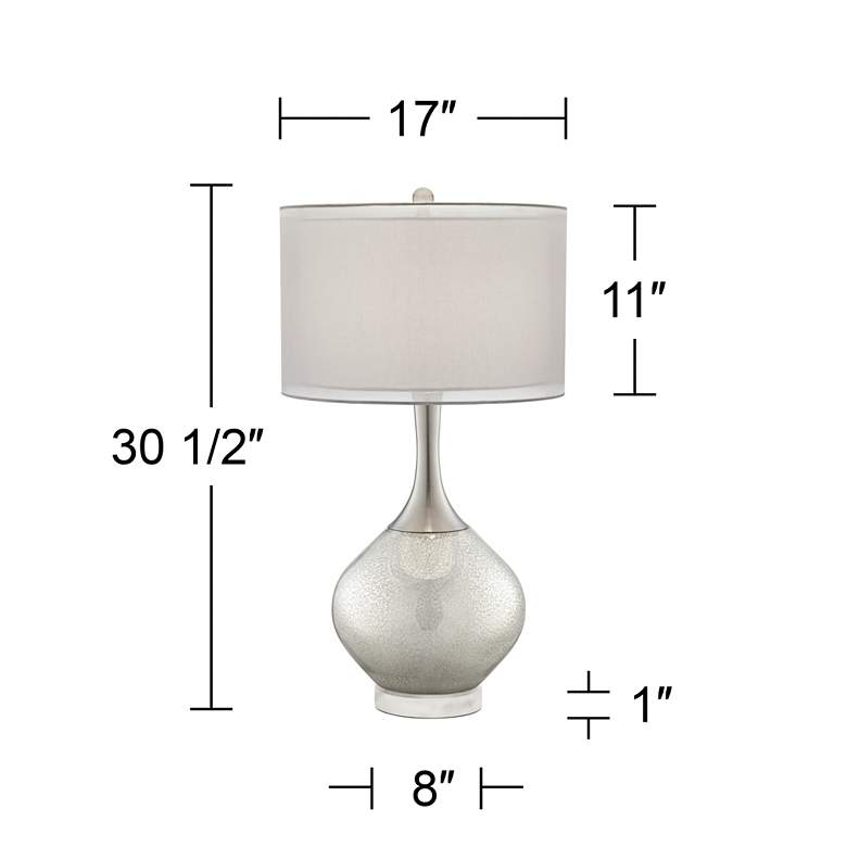 Image 6 Possini Euro Swift Mercury Glass Table Lamp with Round White Marble Riser more views