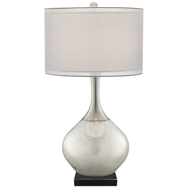 Image 1 Possini Euro Swift Mercury Glass Table Lamp with Square Black Marble Riser