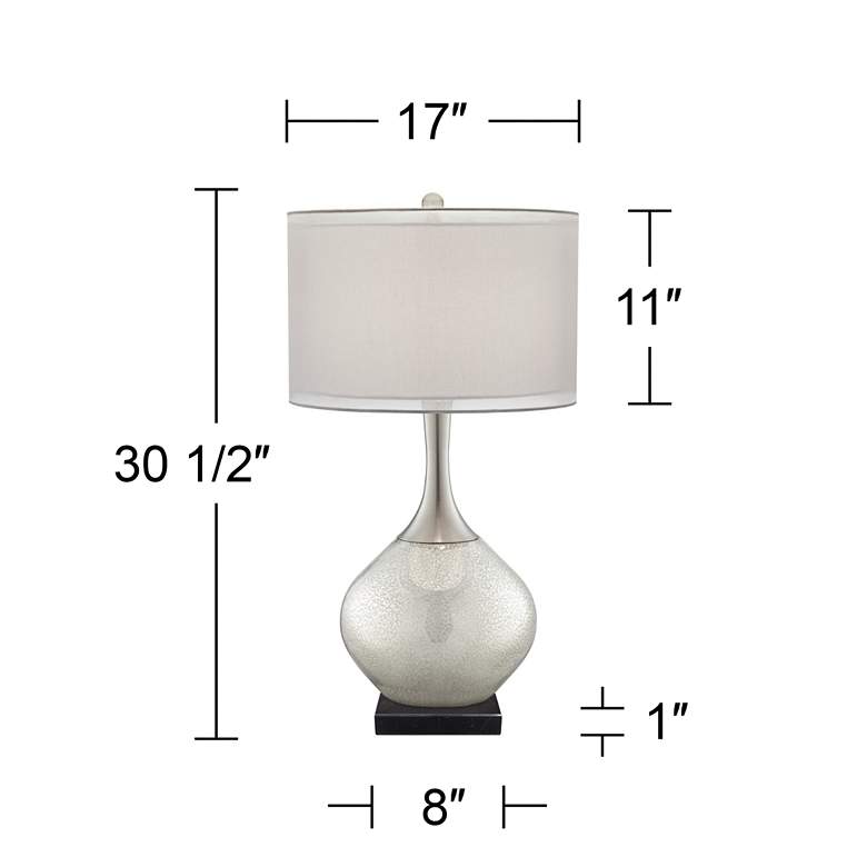 Image 6 Possini Euro Swift Mercury Glass Table Lamp with Square Black Marble Riser more views