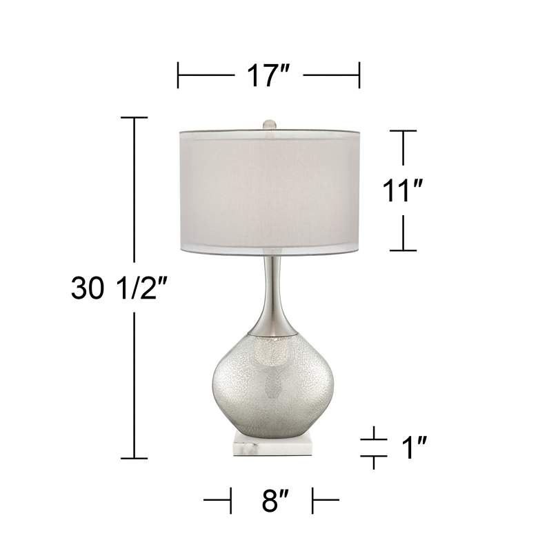 Image 6 Possini Euro Swift Mercury Glass Table Lamp with Square White Marble Riser more views