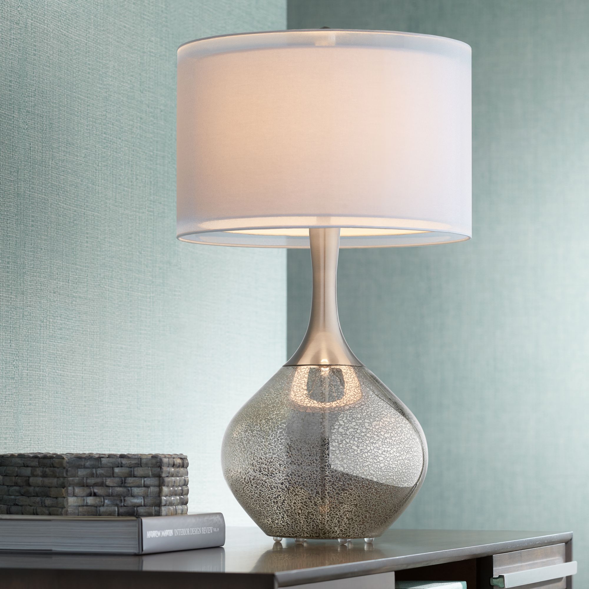Possini Euro Swift Mercury Glass Table Lamp