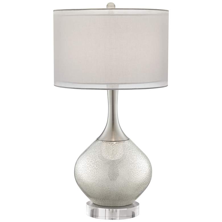 Image 1 Possini Euro Swift Modern Mercury Glass Lamp With 8 inch Wide Round Riser