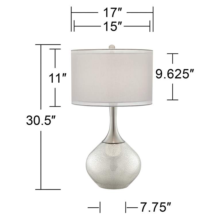 Image 6 Possini Euro Swift Modern Mercury Glass Lamp With 8 inch Wide Round Riser more views