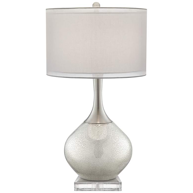 Image 1 Possini Euro Swift Modern Mercury Glass Lamp With 8 inch Wide Square Riser