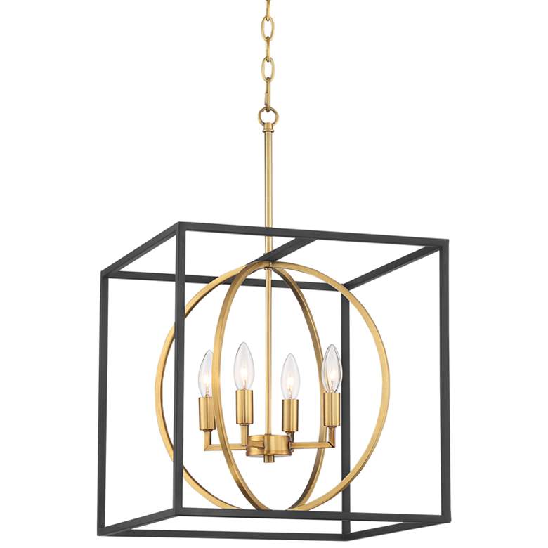 Image 2 Possini Euro Sydney 16 1/2 inch Black and Gold Modern Foyer Pendant Light