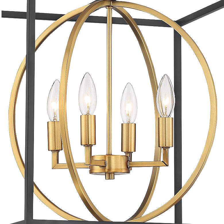 Image 3 Possini Euro Sydney 16 1/2 inch Black and Gold Modern Foyer Pendant Light more views