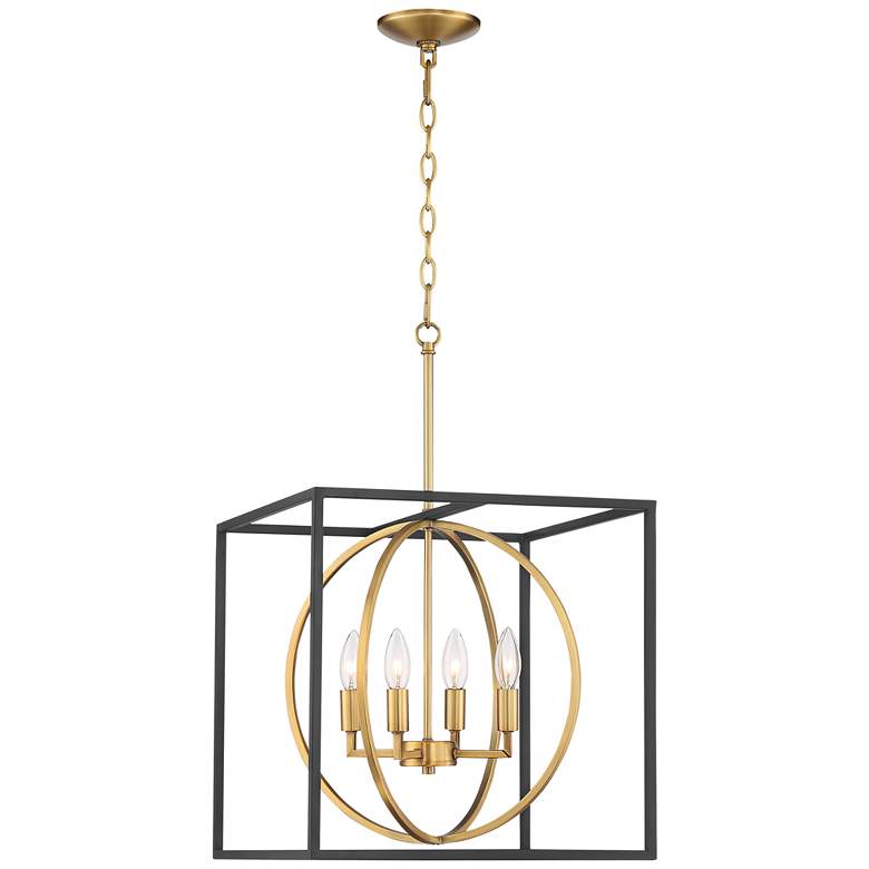 Image 4 Possini Euro Sydney 16 1/2 inch Black and Gold Modern Foyer Pendant Light more views