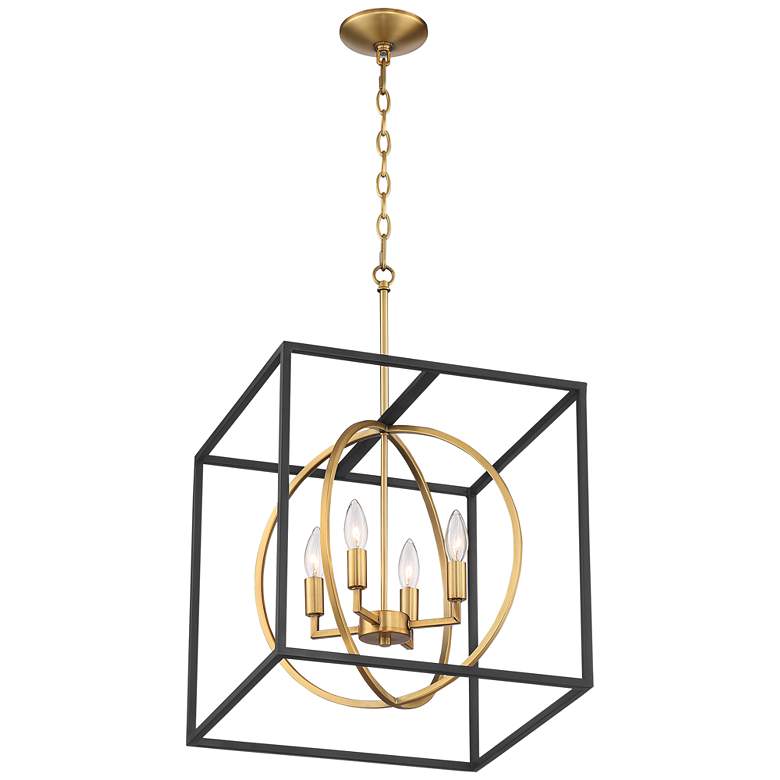 Image 5 Possini Euro Sydney 16 1/2 inch Black and Gold Modern Foyer Pendant Light more views