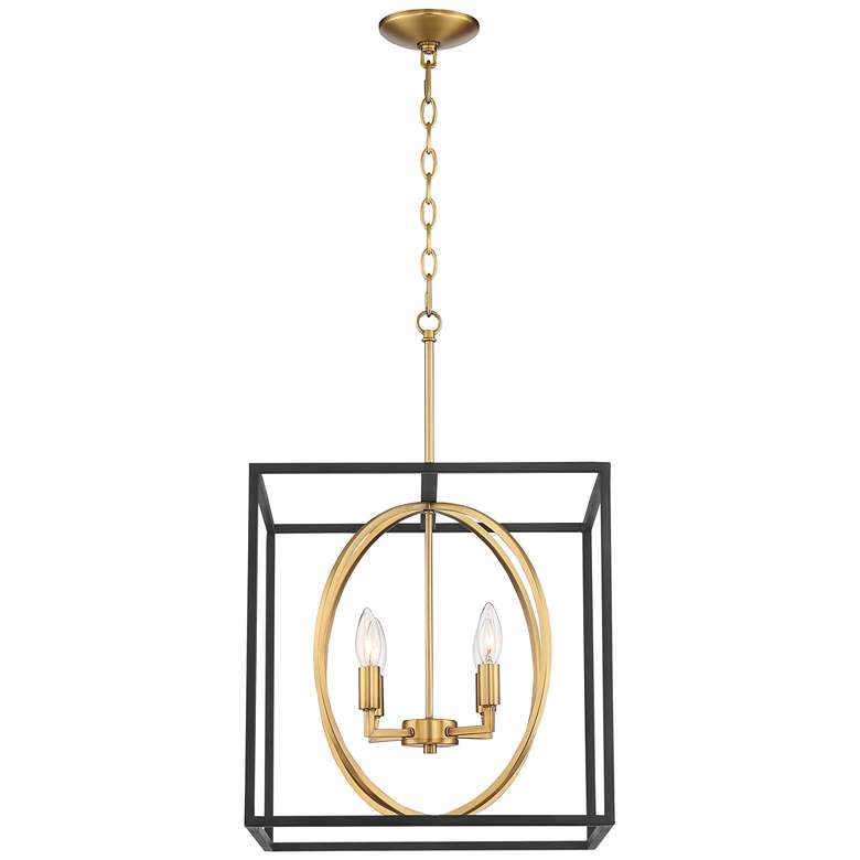 Image 6 Possini Euro Sydney 16 1/2 inch Black and Gold Modern Foyer Pendant Light more views