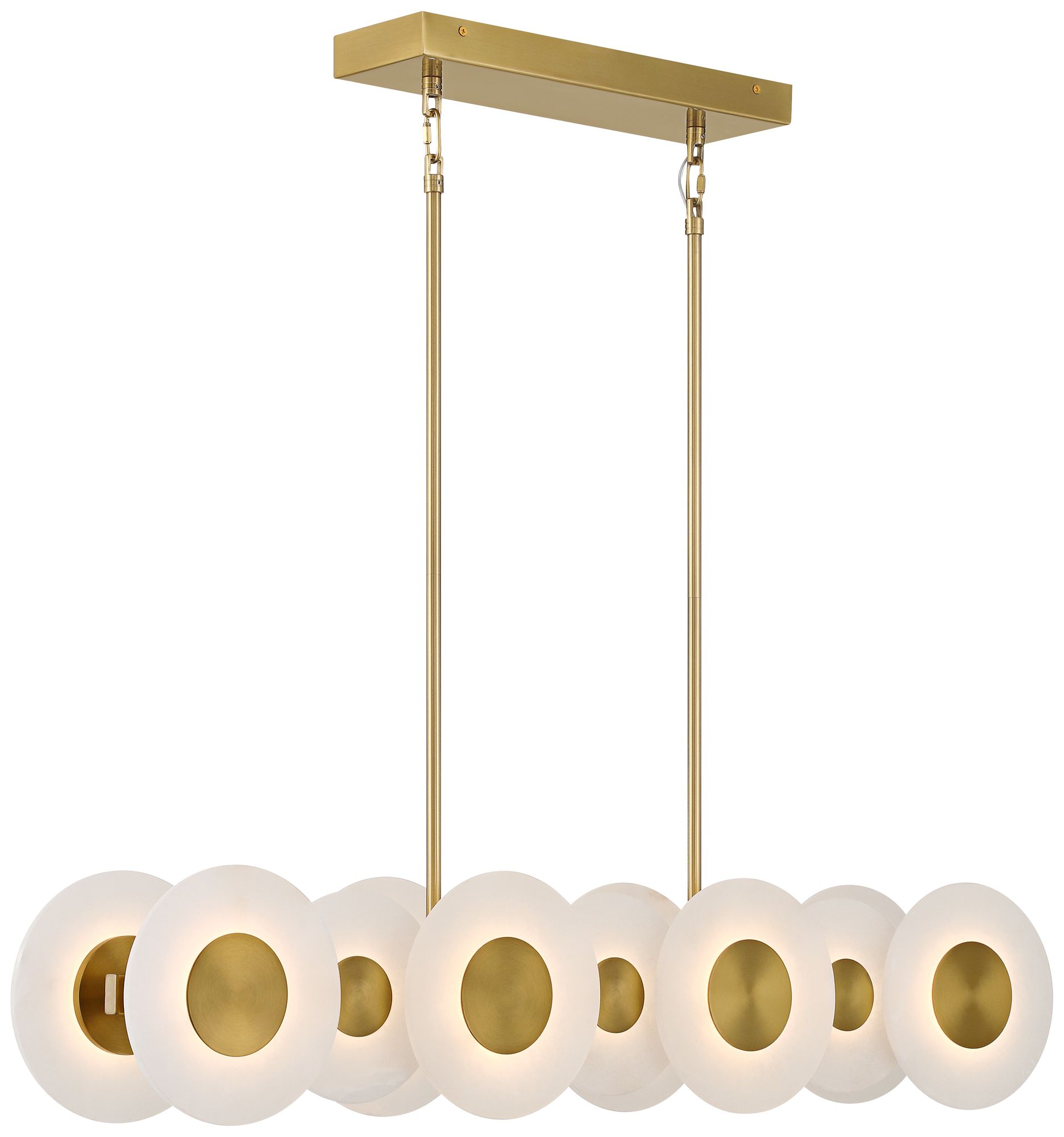 Watch A Video About the Possini Sync 37 Wide Soft Gold 14 Light LED Island Pendant