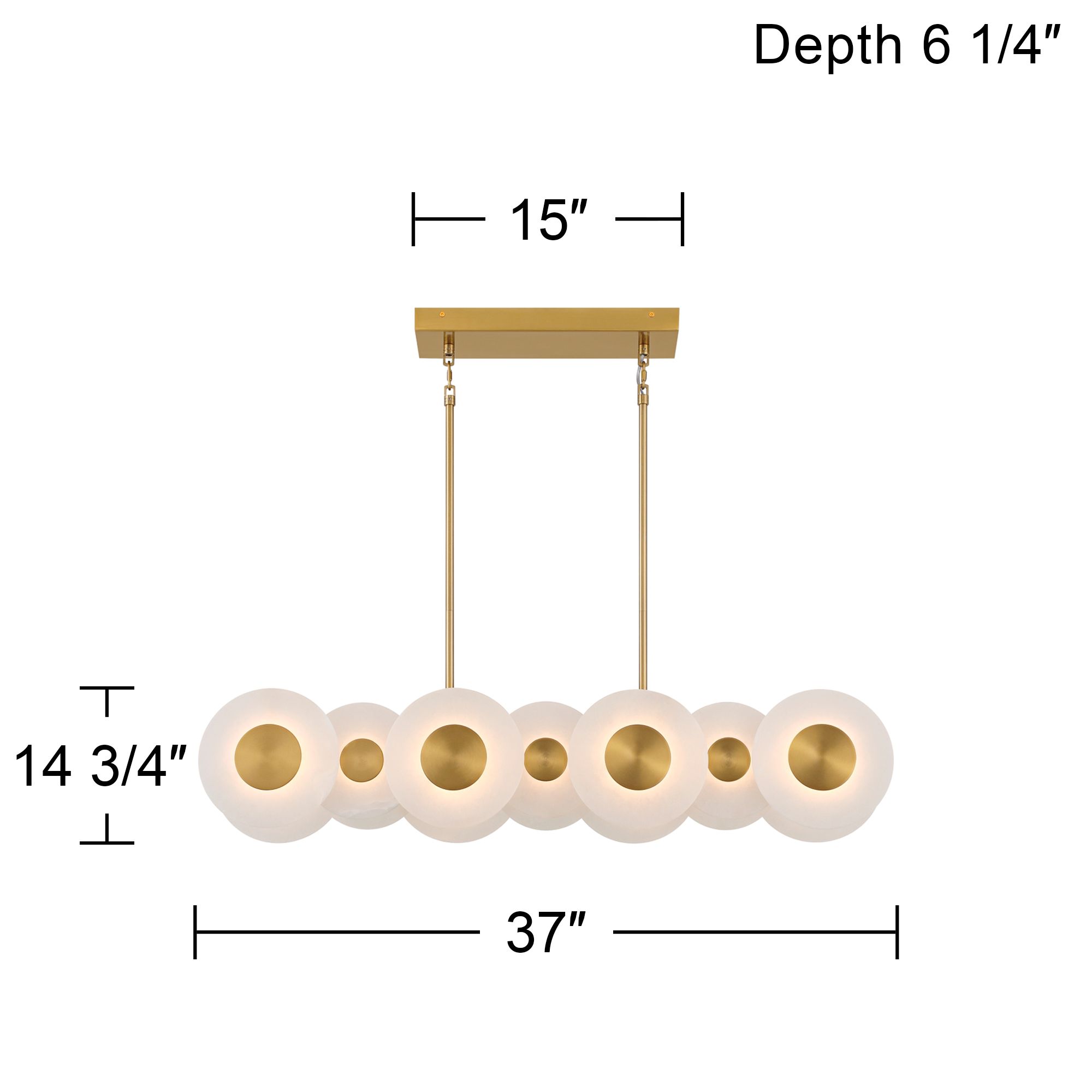 Watch A Video About the Possini Sync 37 Wide Soft Gold 14 Light LED Island Pendant