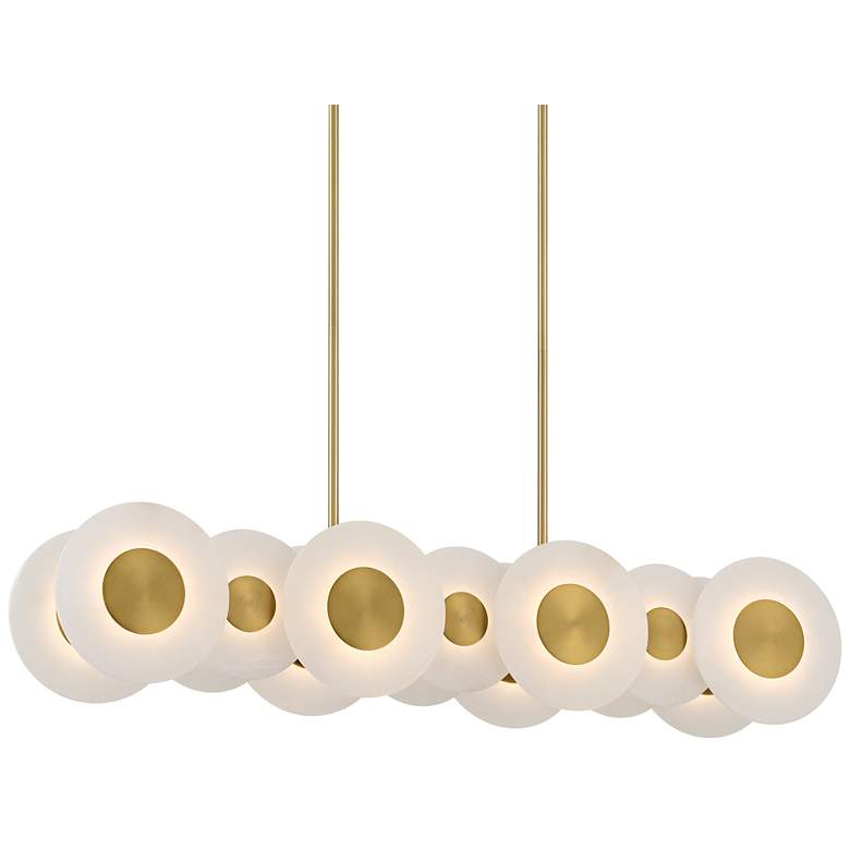 Image 3 Possini Euro Sync 37" Wide Soft Gold 14-Light LED Island Pendant