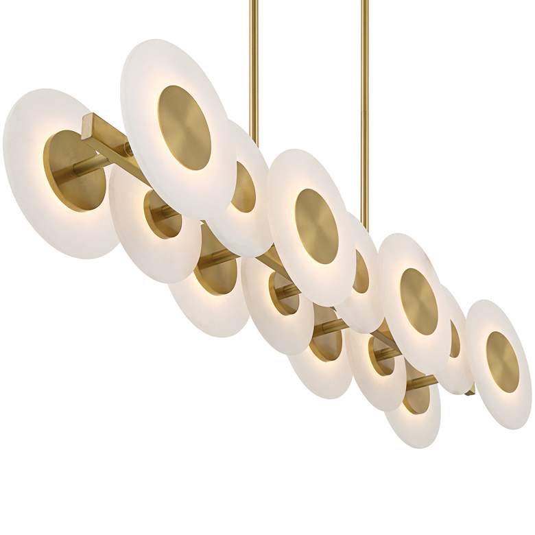 Image 5 Possini Euro Sync 37" Wide Soft Gold 14-Light LED Island Pendant more views