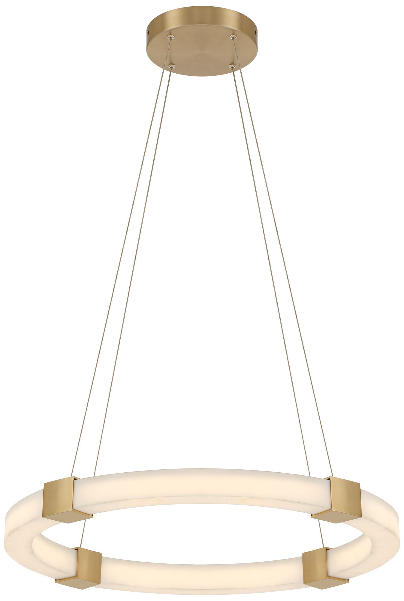 Image 7 Possini Euro Talno 24"W Gold and Faux Alabaster LED Ring Chandelier more views
