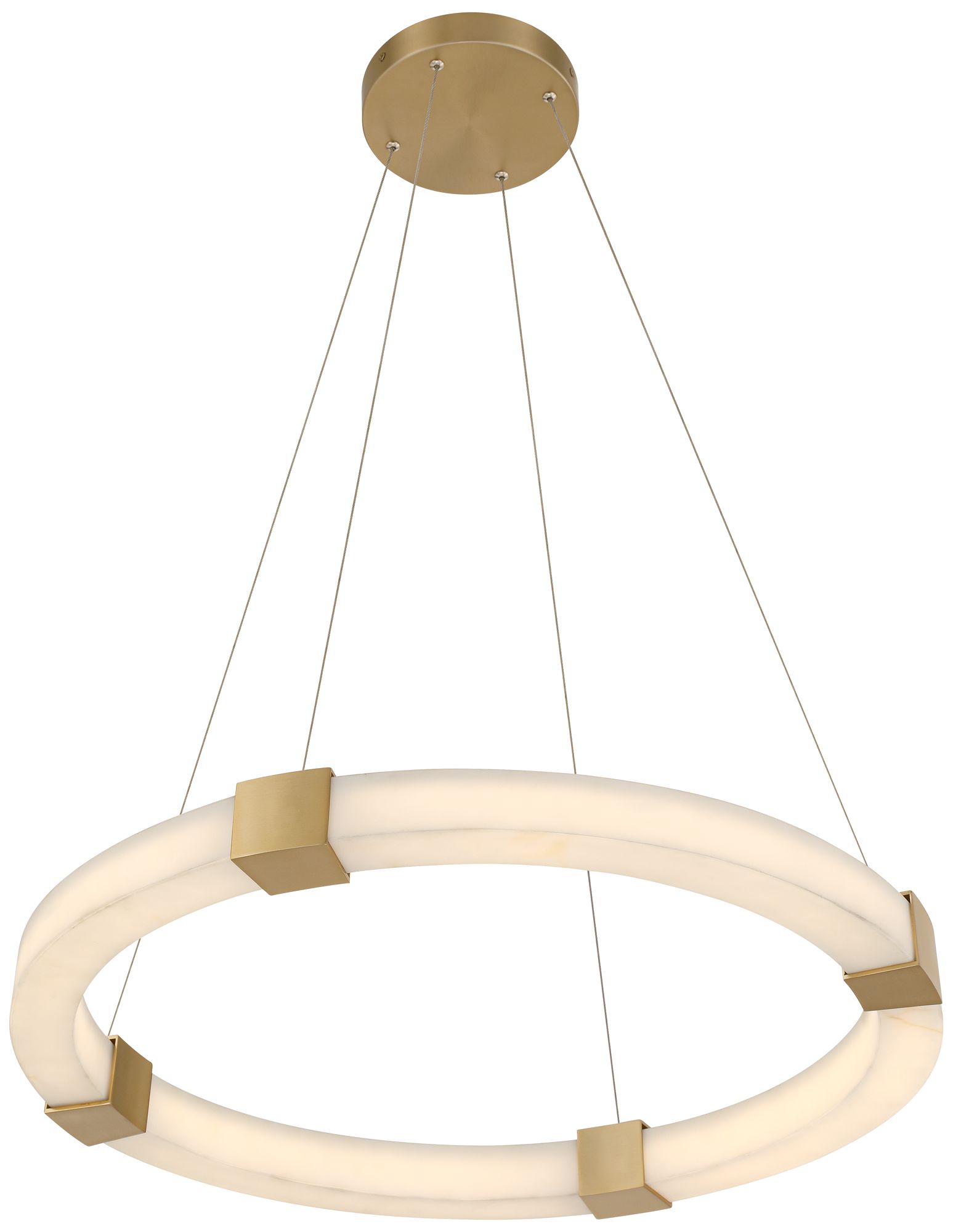 Possini Euro Talno 24"W Gold and Faux Alabaster LED Ring Chandelier