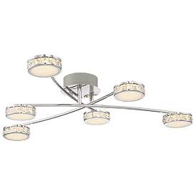 Image2 of Possini Euro Tambourine 25 1/2" Wide Chrome Modern LED Ceiling Light