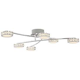 Image3 of Possini Euro Tambourine 25 1/2" Wide Chrome Modern LED Ceiling Light more views