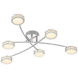 Image4 of Possini Euro Tambourine 25 1/2" Wide Chrome Modern LED Ceiling Light more views