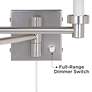 3_Possini Euro Tan Cylinder - Brushed Nickel Plug-In Swing Arm Wall Lamp more views