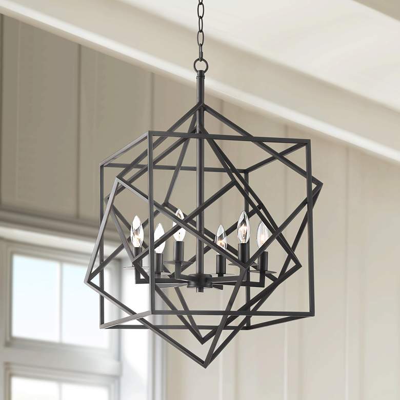 Image 1 Possini Euro Tangle 23" Wide Bronze 6-Light Entry Pendant