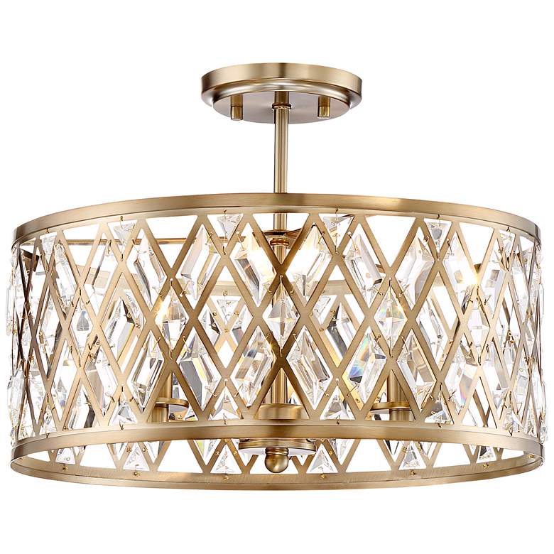 Image 2 Possini Euro Tanz 16 1/2 inch Wide Satin Brass Ceiling Light