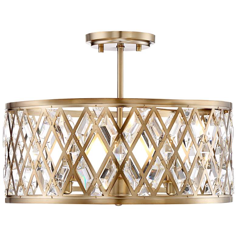 Image 3 Possini Euro Tanz 16 1/2" Wide Satin Brass Ceiling Light more views