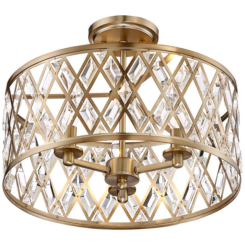 Image 4 Possini Euro Tanz 16 1/2" Wide Satin Brass Ceiling Light more views