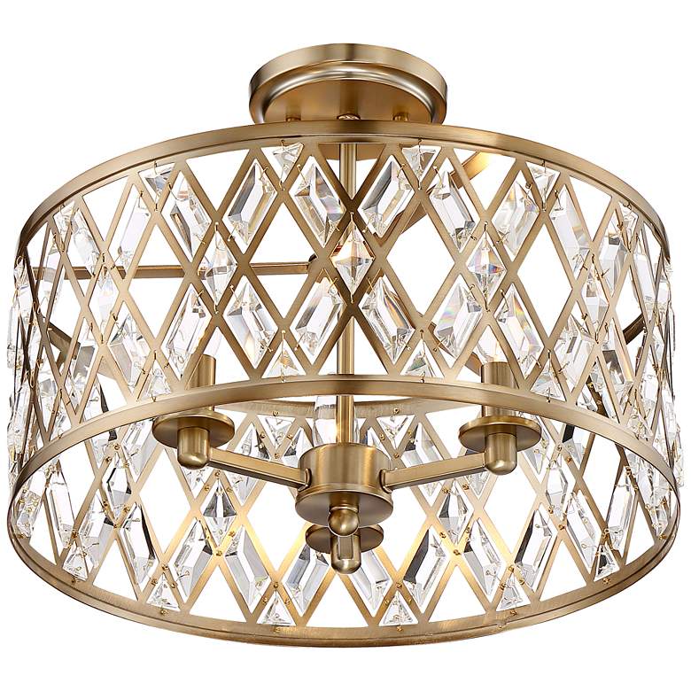 Image 4 Possini Euro Tanz 16 1/2 inch Wide Satin Brass Ceiling Light more views