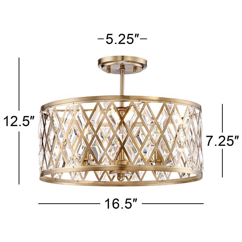 Image 5 Possini Euro Tanz 16 1/2" Wide Satin Brass Ceiling Light more views