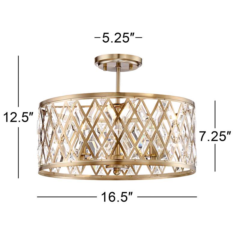 Image 5 Possini Euro Tanz 16 1/2 inch Wide Satin Brass Ceiling Light more views