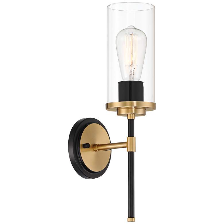Image 7 Possini Euro Tara 17" High Black and Gold Wall Sconce more views