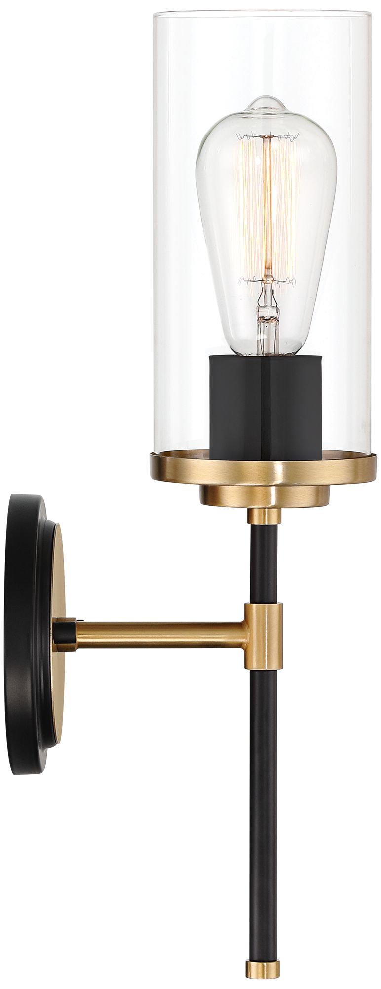 Possini Euro Tara 17" High Black and Gold Wall Sconce in scene