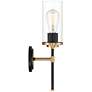 Possini Euro Tara 17" High Black and Gold Wall Sconce in scene