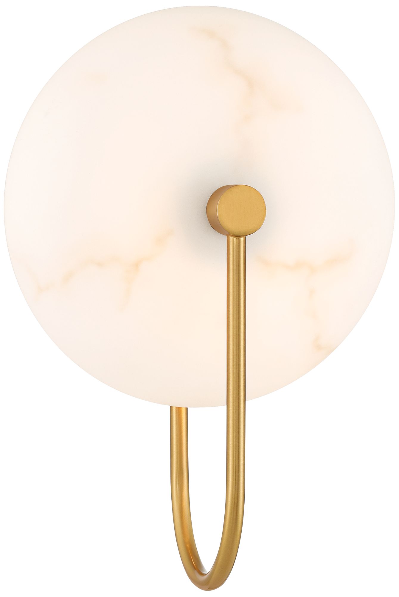 Image 3 Possini Euro Tarquin 11 1/4" High Brass and Alabaster LED Wall Sconce