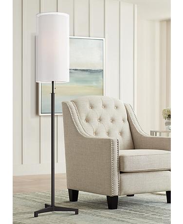 Possini Euro Tarrah 68 1/2" Double Shade Bronze Tripod Floor Lamp