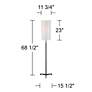 Possini Euro Tarrah 68 1/2" Double Shade Bronze Tripod Floor Lamp