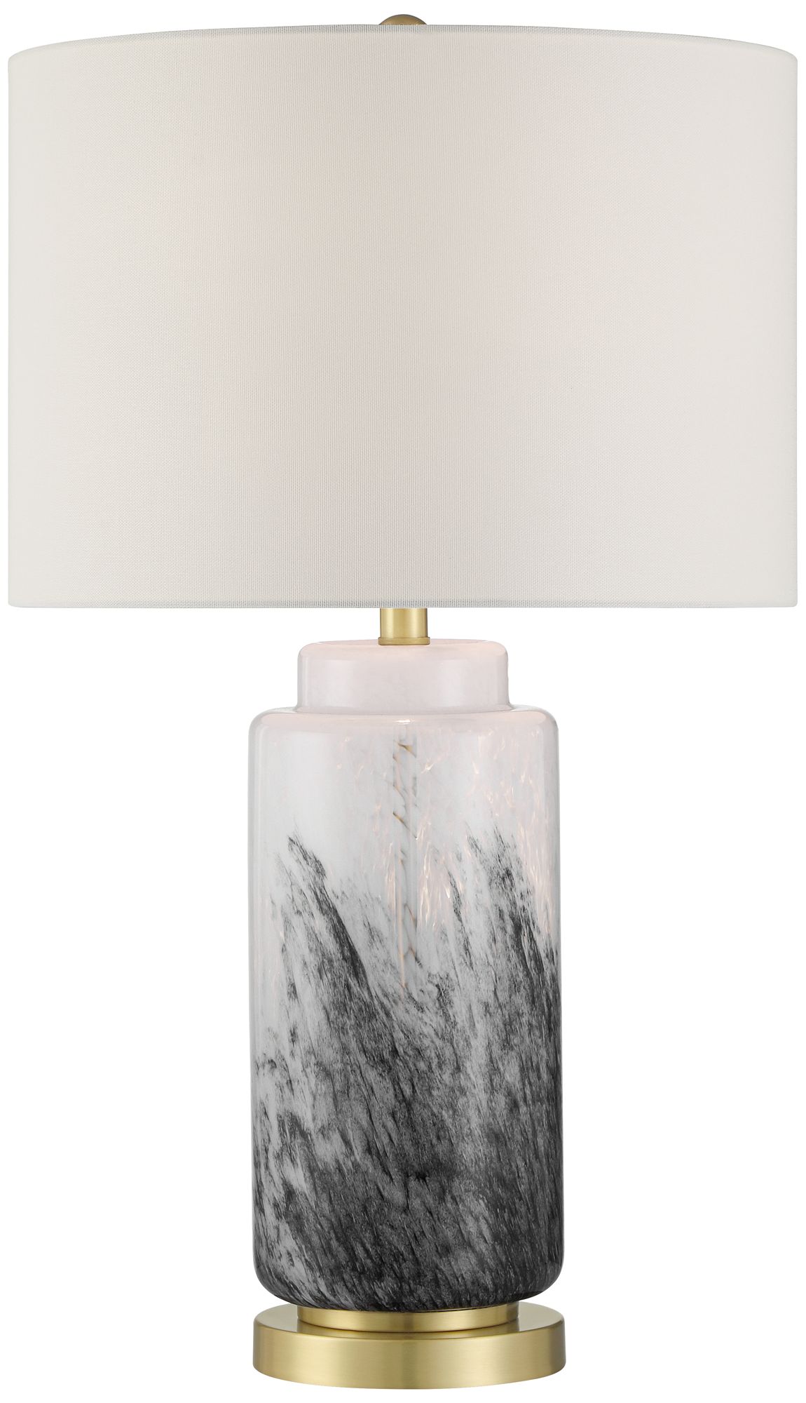 Image 2 Possini Euro Tatiana 27 3/4" Black and White Modern Glass Table Lamp