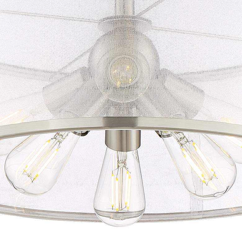 Image 3 Possini Euro Taur 18 inch Wide Brushed Nickel 6-Light LED Ceiling Light more views