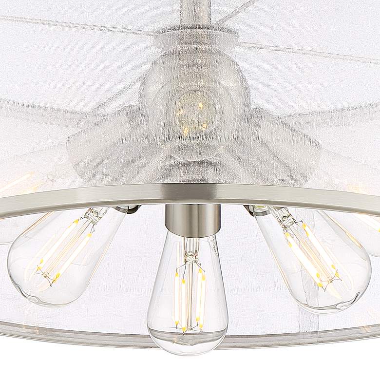 Image 3 Possini Euro Taur 18" Wide Brushed Nickel 6-Light LED Ceiling Light more views