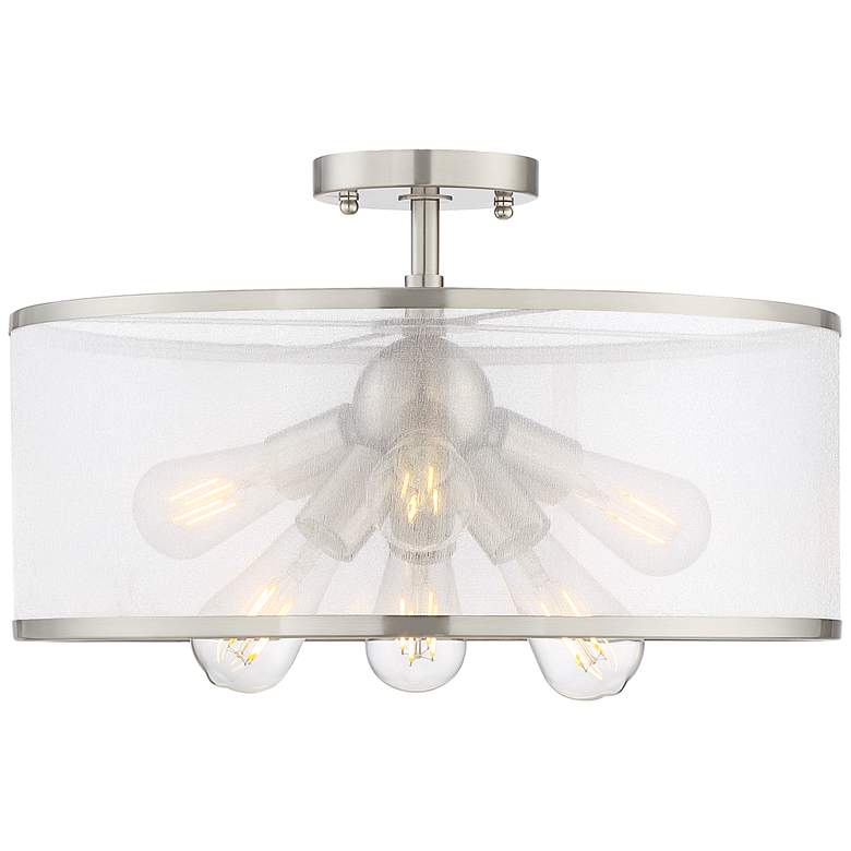Image 5 Possini Euro Taur 18" Wide Brushed Nickel 6-Light LED Ceiling Light more views