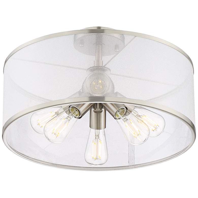Image 6 Possini Euro Taur 18" Wide Brushed Nickel 6-Light LED Ceiling Light more views