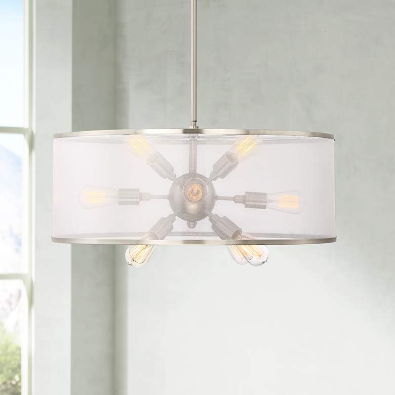 Image 1 Possini Euro Taur 27 1/2"W Brushed Nickel LED Pendant Light