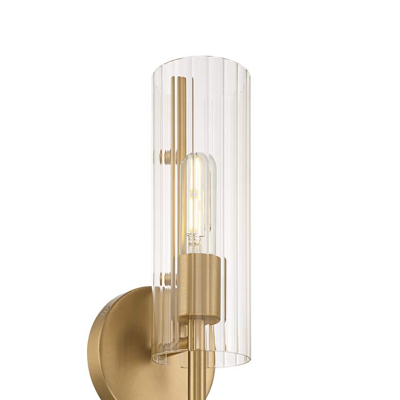 Image 2 Possini Euro Taurus 13 1/2" High Brushed Champagne Wall Sconce more views