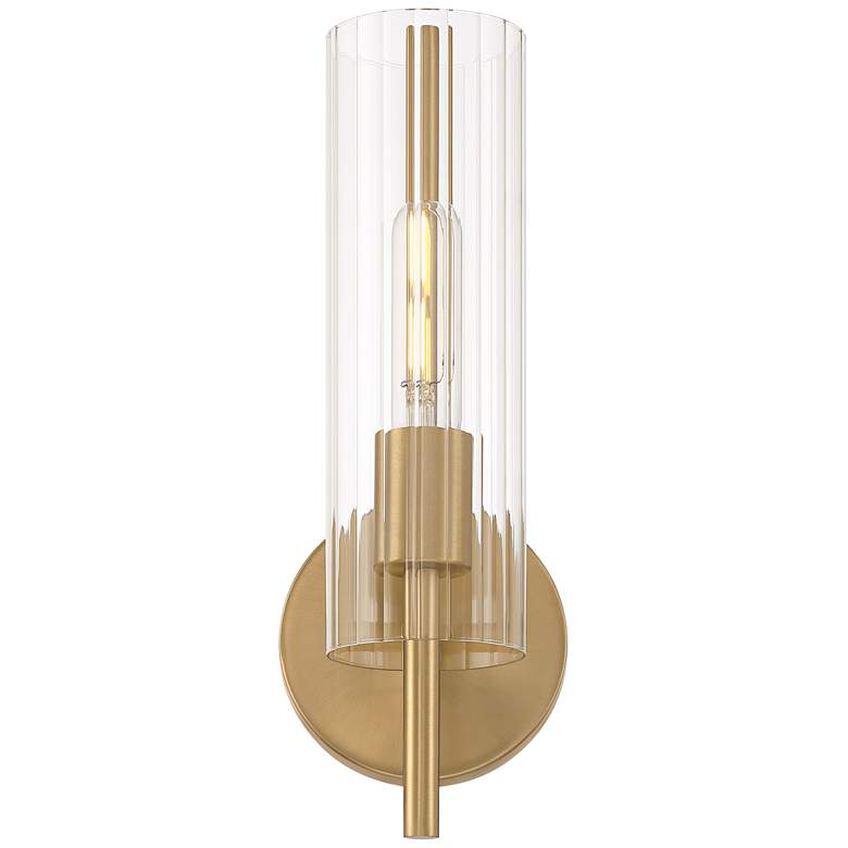Image 4 Possini Euro Taurus 13 1/2" High Brushed Champagne Wall Sconce more views