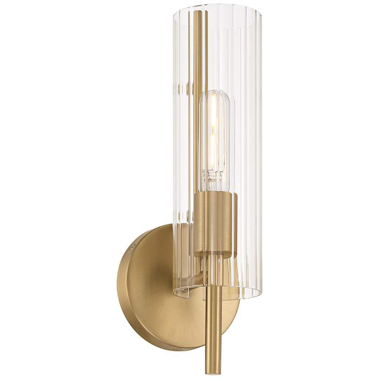 Image 5 Possini Euro Taurus 13 1/2" High Brushed Champagne Wall Sconce more views