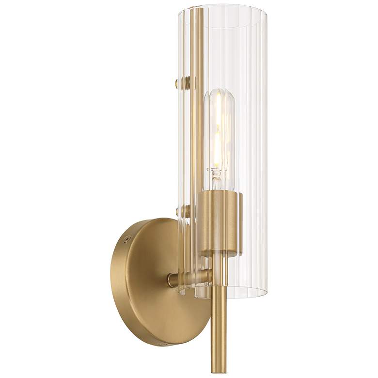Image 7 Possini Euro Taurus 13 1/2" High Brushed Champagne Wall Sconce more views