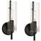 Possini Euro Taurus 13 1/2" High Matte Black Wall Sconce Set of 2
